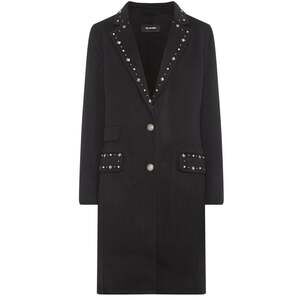 The Kooples Studded Wool Long  Utility Punk-Inspired Overcoat